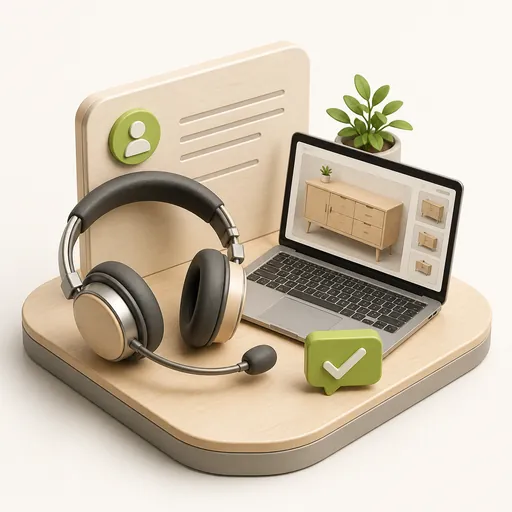 Customer support headset and message bubble