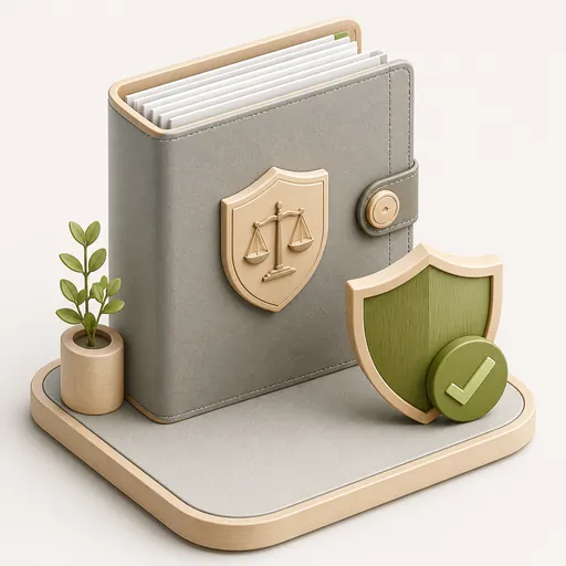 Policy document with shield and approval checkmark