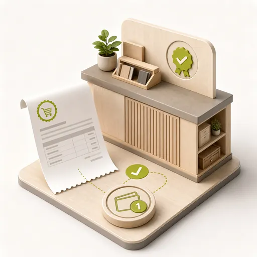 Reseller receipt, Design Credit token and verification checkmark