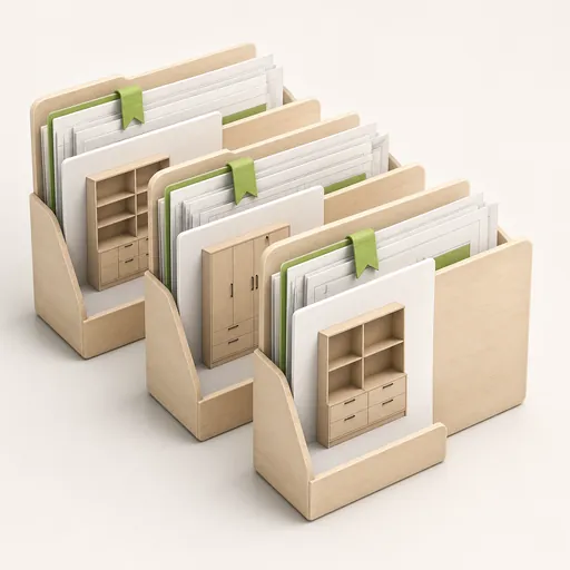 Project folders containing saved cabinet design previews
